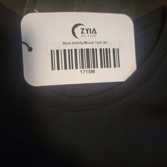 ZYIA Black Muscle Tank with Purple Crescent Moon Accent - Picture 3 of 11